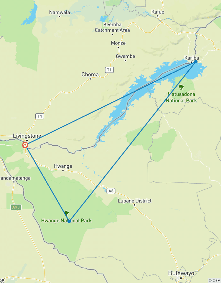 Victoria Falls, Hwange Nationalpark & Kariba - 9 Tage Rundreise