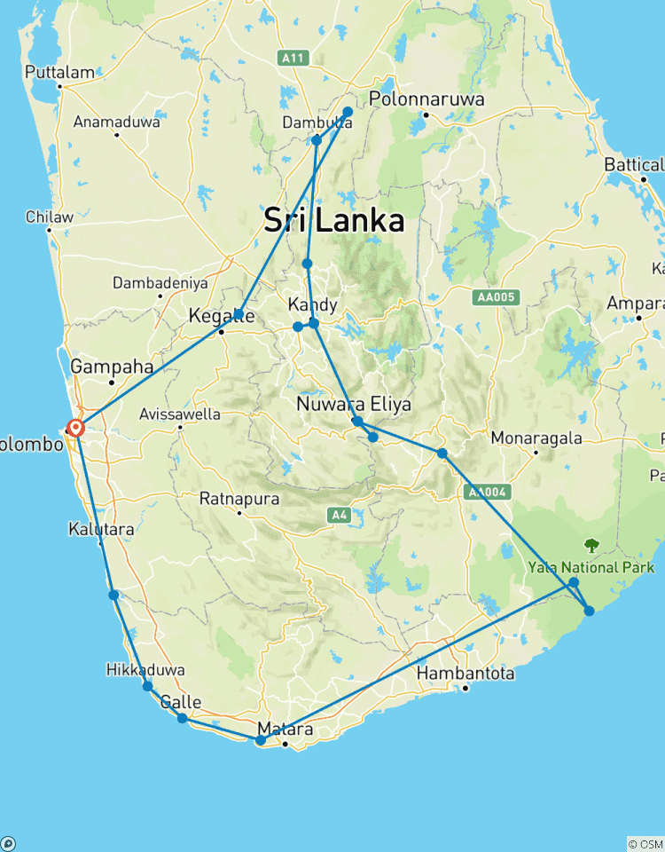 Sri Lanka 11 Days/10 Nights Tour Itinerary Tour