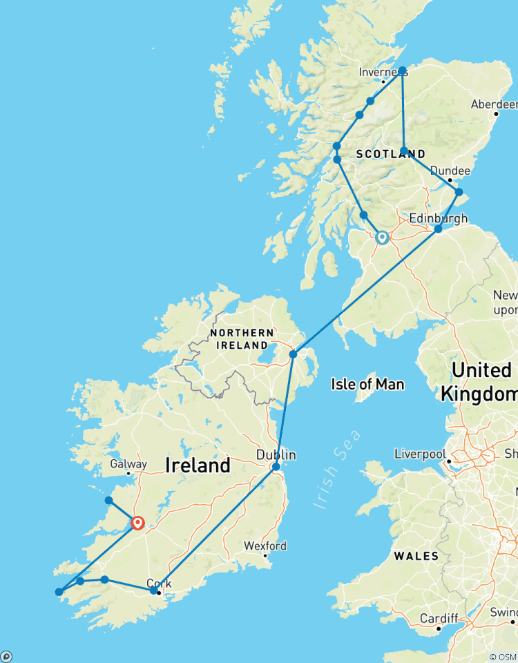 Goût de l\'Écosse et de l\'Irlande - 10 jours/9 nuits (including Loch Ness) circuit