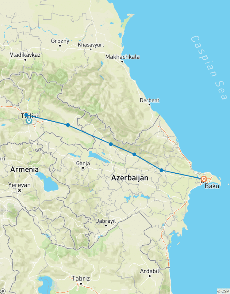 Private Tiflis - Kakheti - Zaqatala - Sheki - Baku Tour für 7 Tage Rundreise