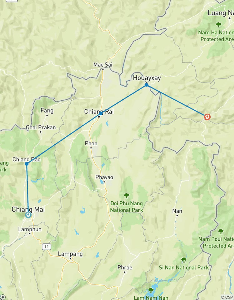 Radreise Chiang Mai nach Pak Beng Rundreise