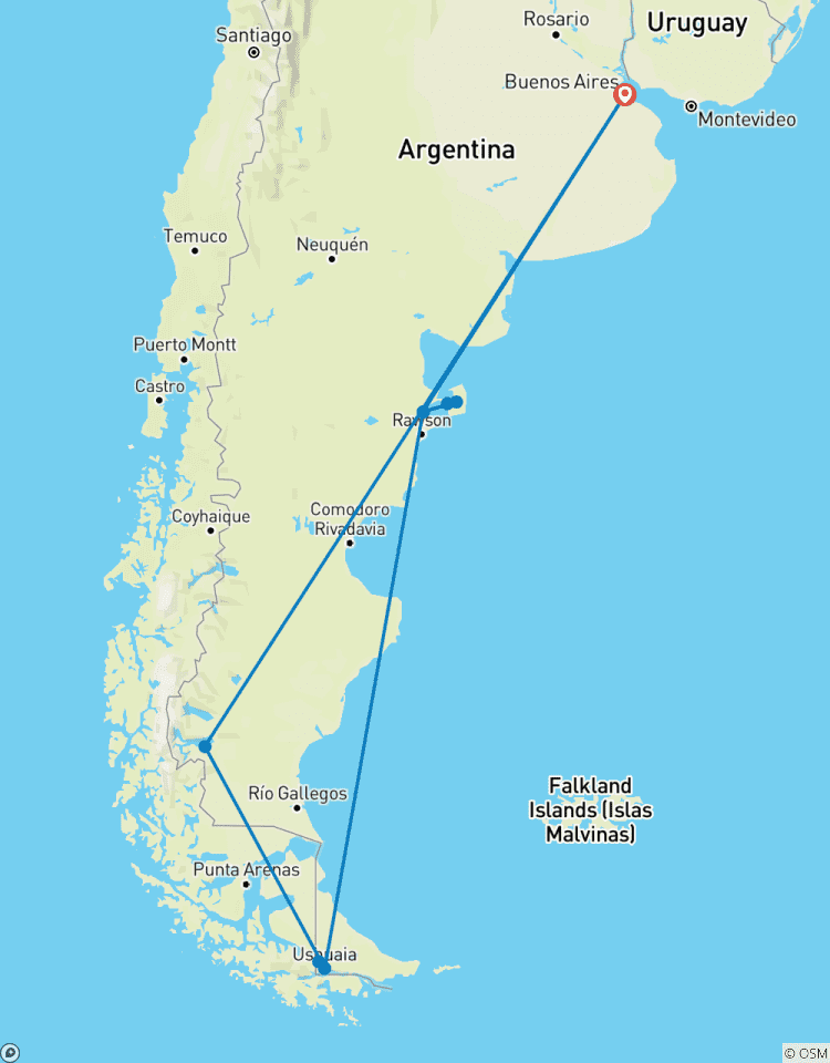 Patagonien Buenos Aires - Ushuaia - El Calafate 10 Tage Rundreise