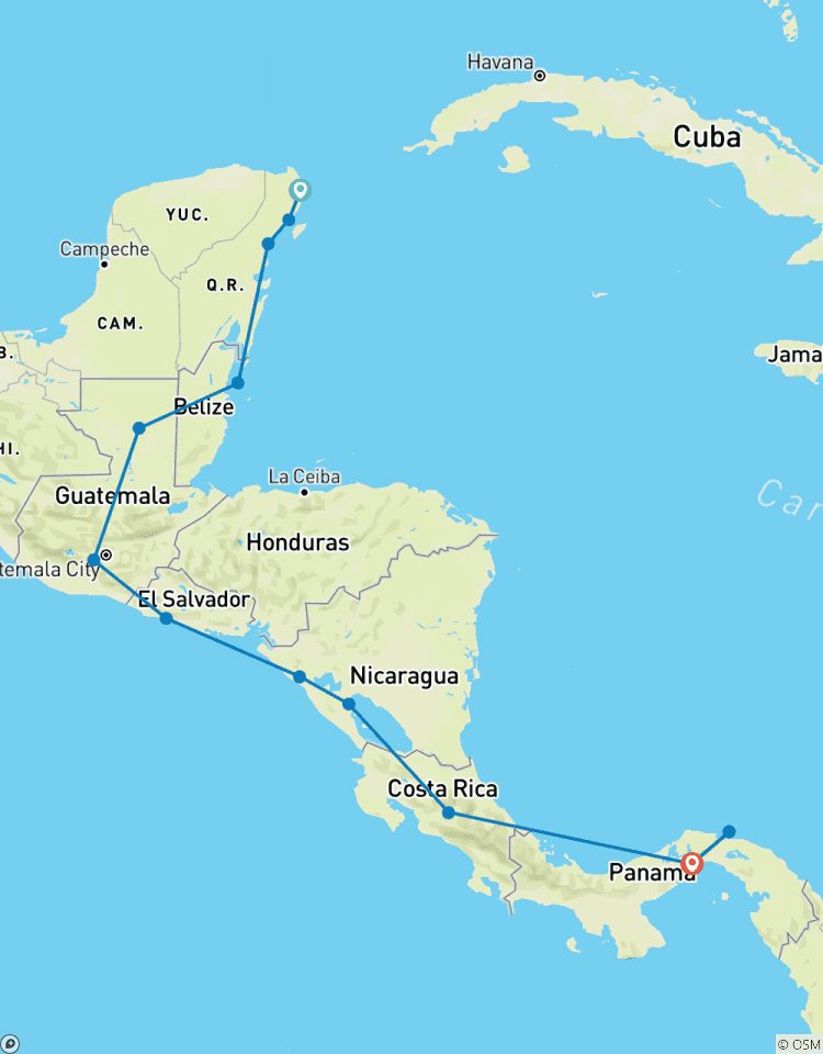Circuito Pase de viaje de Cancún a Ciudad de Panamá