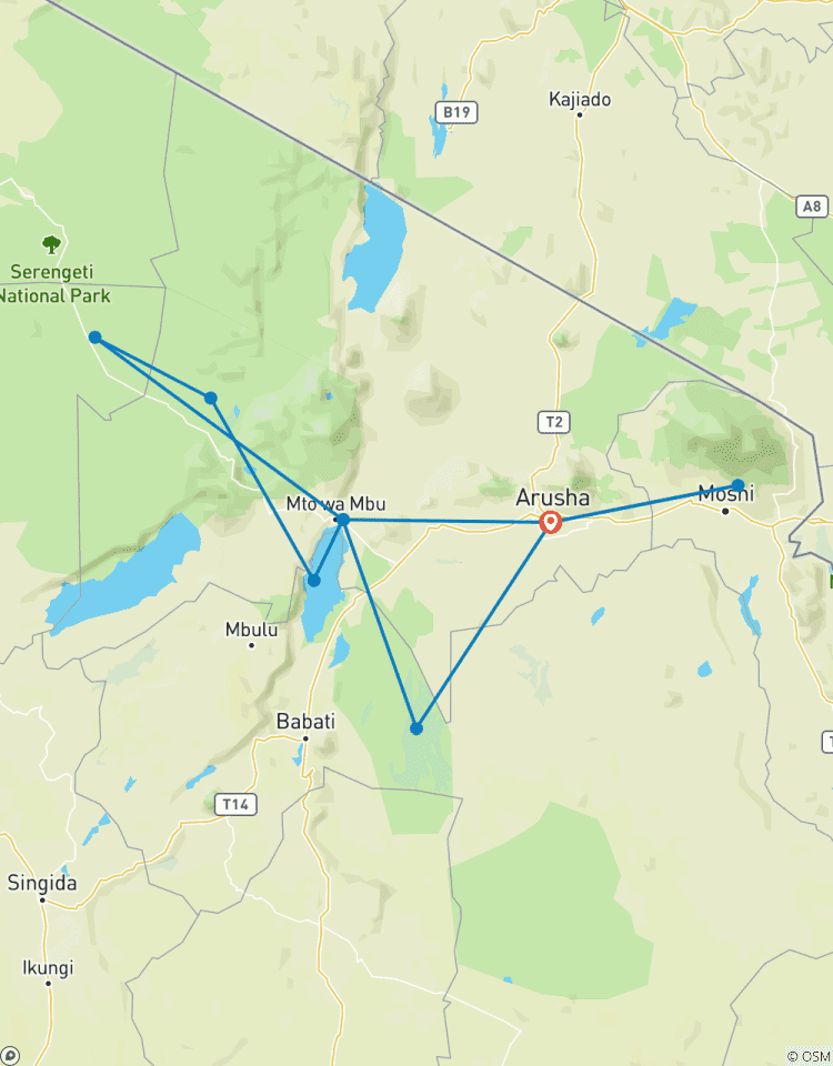 Circuito Serengeti, Ngorongoro, Tarangire (incluye cascadas de Materuni y circuito del café) - 6 días