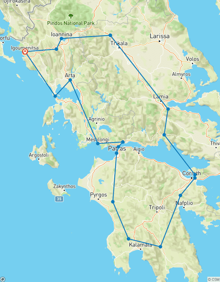 Voyage en Grèce : Les sites de l\'UNESCO et d\'autres destinations de choix lors d\'un circuit de 13 jours au départ d\'Igoumenitsa circuit