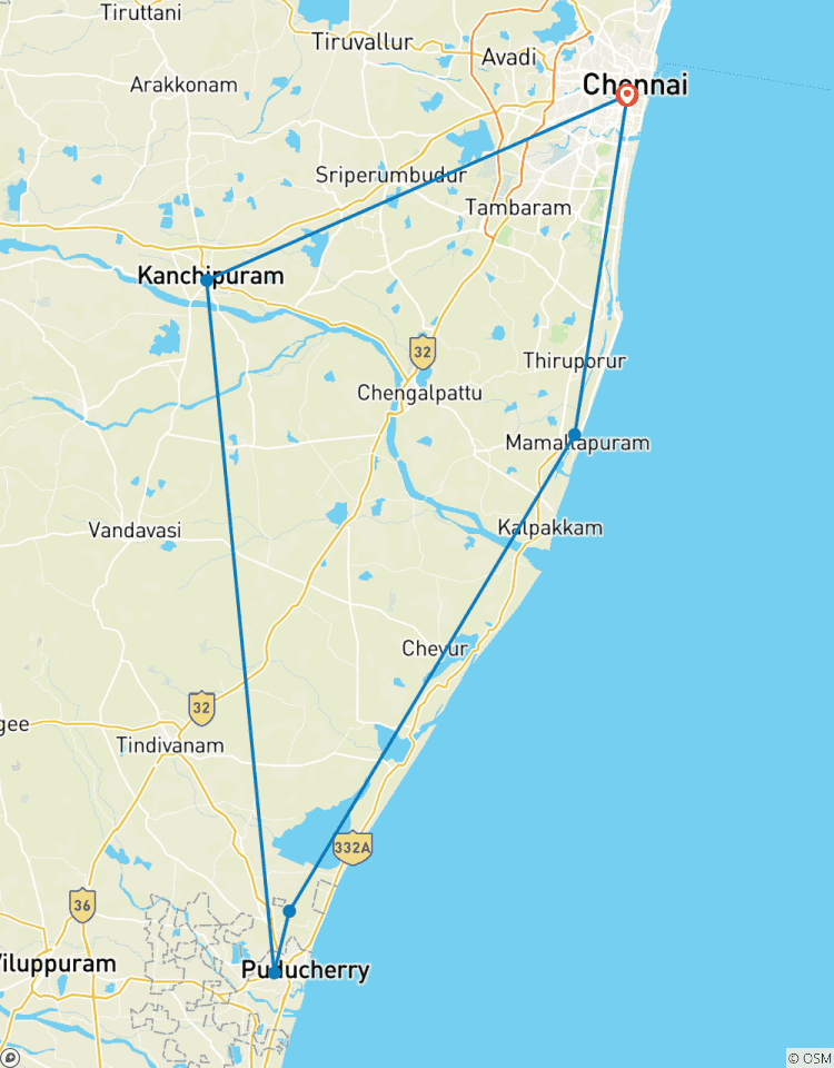 Circuito Chennai, Kanchipuram, Vellore, Pondicherry y Mahabalipuram - 3 días