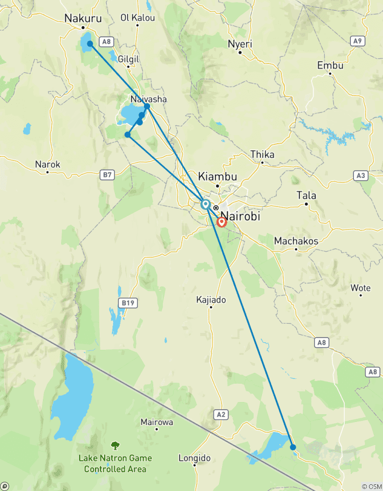 Nairobi, Nakuru, Naivasha & Amboseli 6 Tage Rundreise
