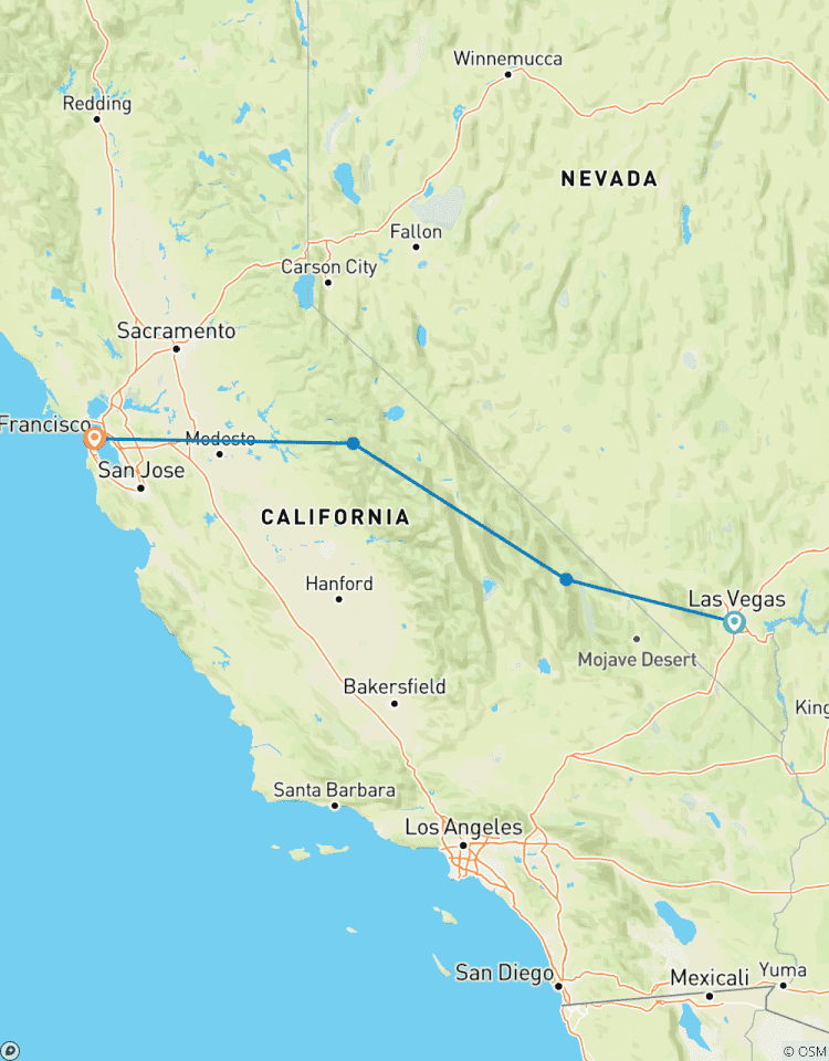 4 Day Death Valley Yosemite San Francisco from Las Vegas Lodging Tour