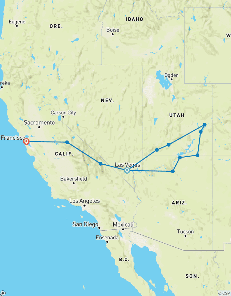 Best of the West - een rondreis door de nationale parken - van Las Vegas naar San Francisco - 11 dagen-rondreis