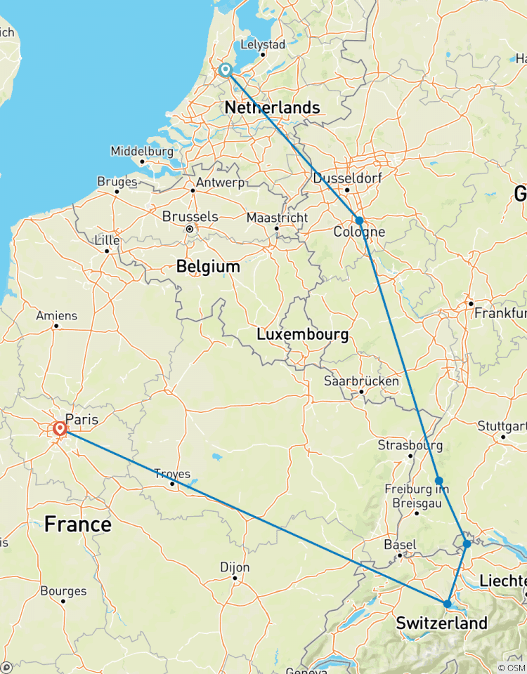 Glimpse of Europe (End Paris) Tour