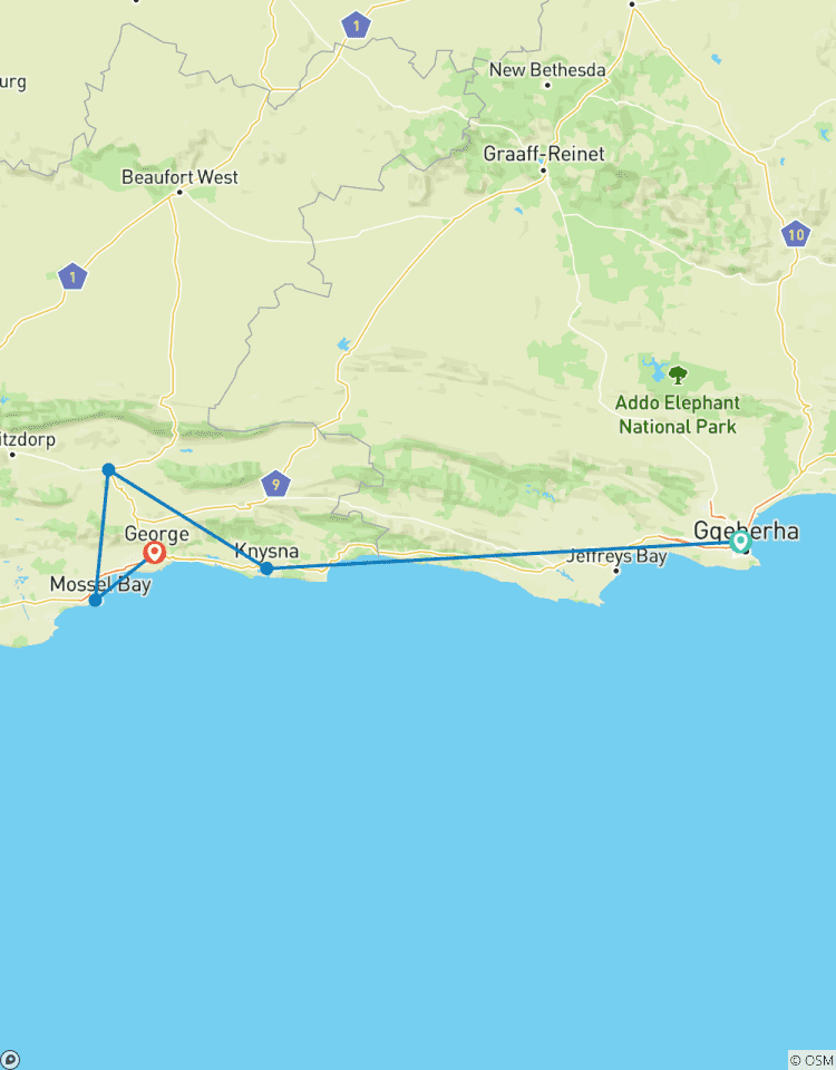 Verken de Tuinroute vanuit Port Elizabeth - Tour met chauffeur: 4 Dagen-rondreis