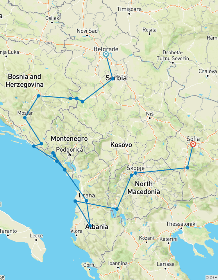 Privé - Balkans cachés, 7 pays circuit