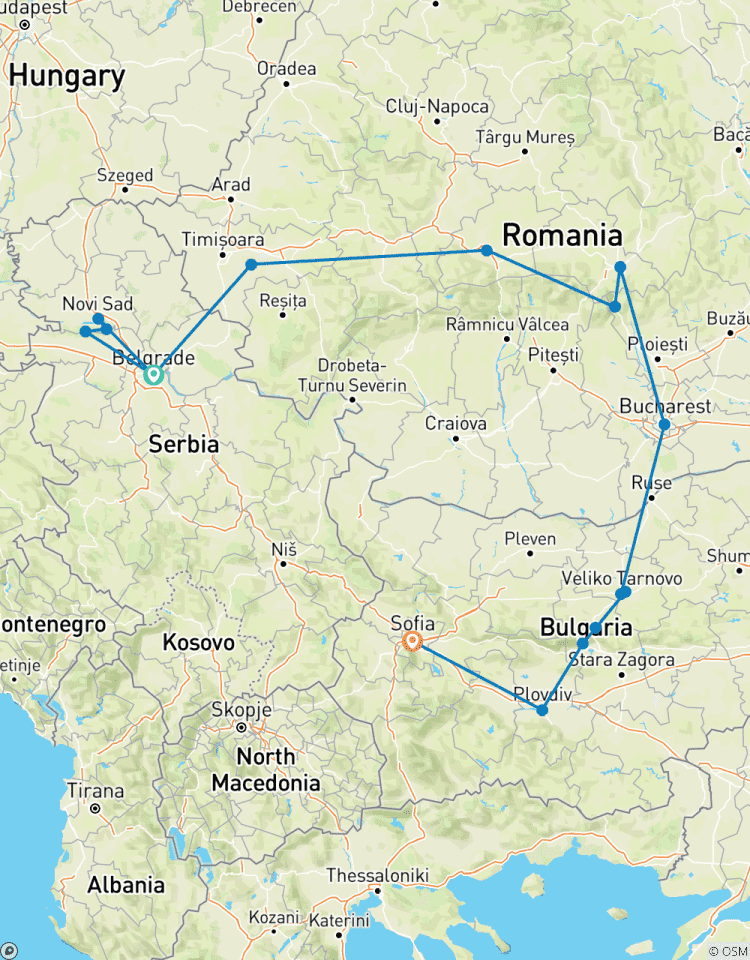 Petit groupe : Le meilleur de la Serbie, de la Roumanie et de la Bulgarie circuit