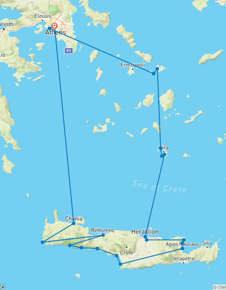 Incroyable Crète, Santorin, Myconos (petit groupe, Découverte, Culture, nourriture) circuit