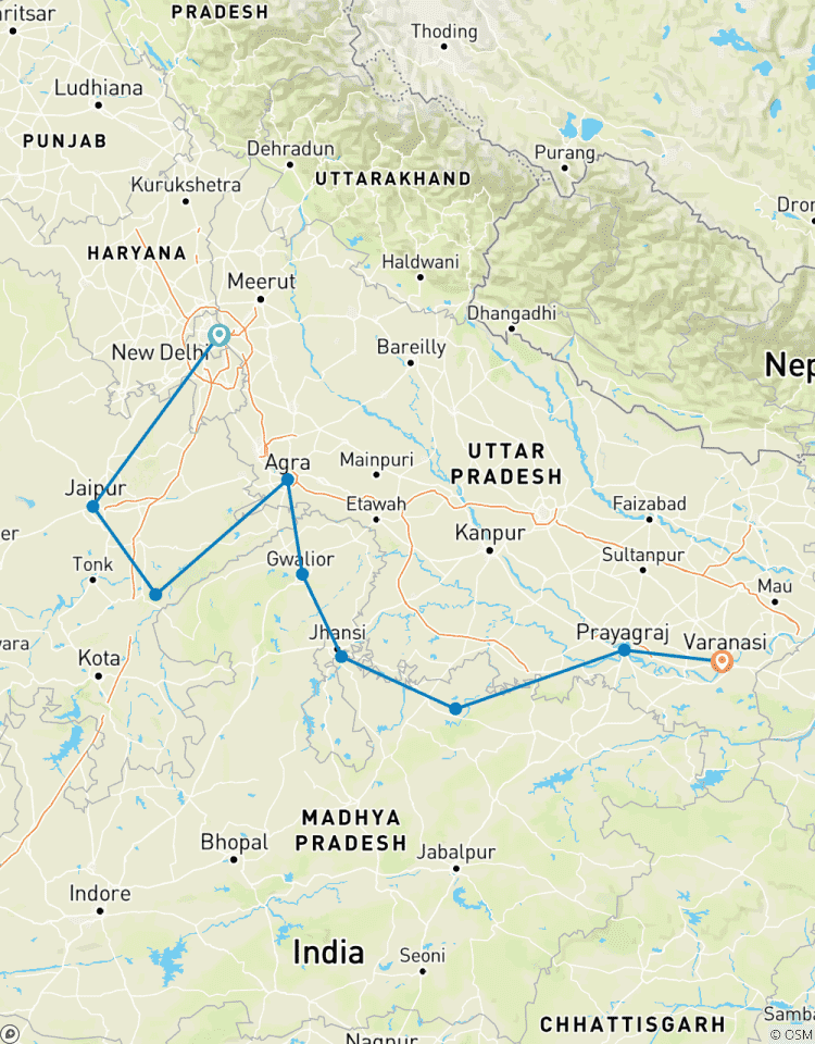 Triangle d\'or avec faune et Varanasi - Taj, tigres et Gange circuit