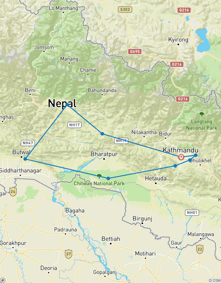 Circuito Aventura de 13 días en Nepal: Senderismo, Balsismo, Vida Salvaje y Cultura en el Himalaya