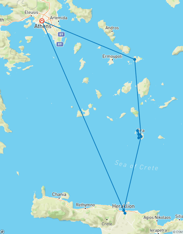 4-Day Santorini, Mykonos & Crete: Escape to Iconic Greek Islands Tour
