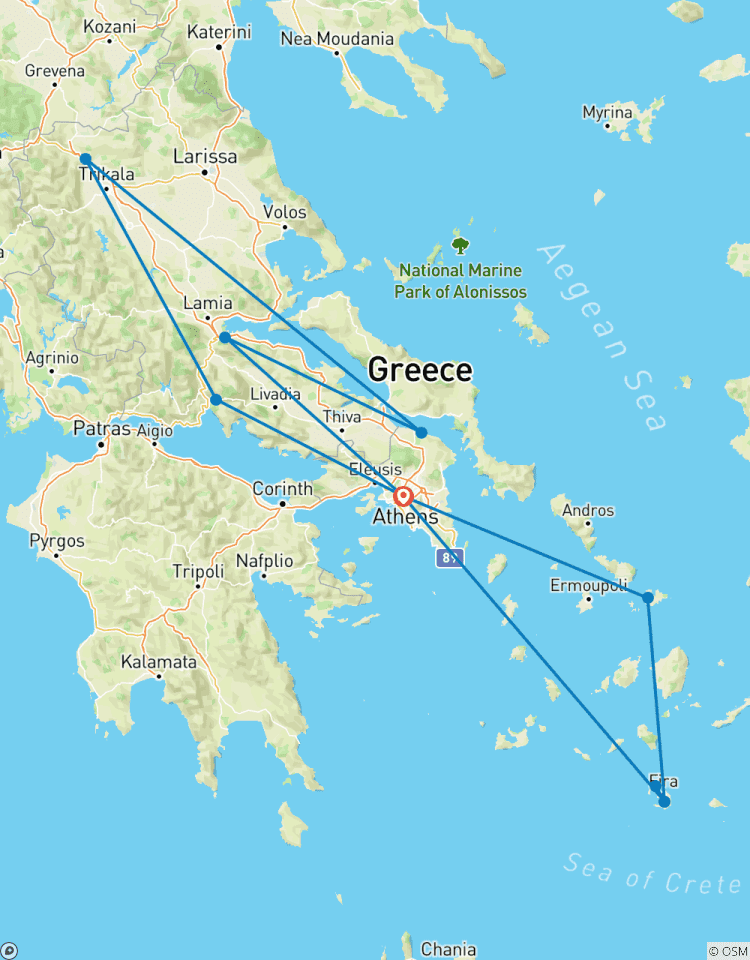 Circuit de 5 jours en groupe : Delphes, Météores, Mykonos et Santorin circuit