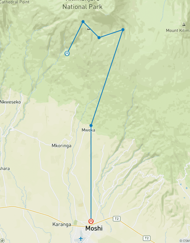 Circuito Ascensión al Kilimanjaro por la ruta Umbwe 6 días