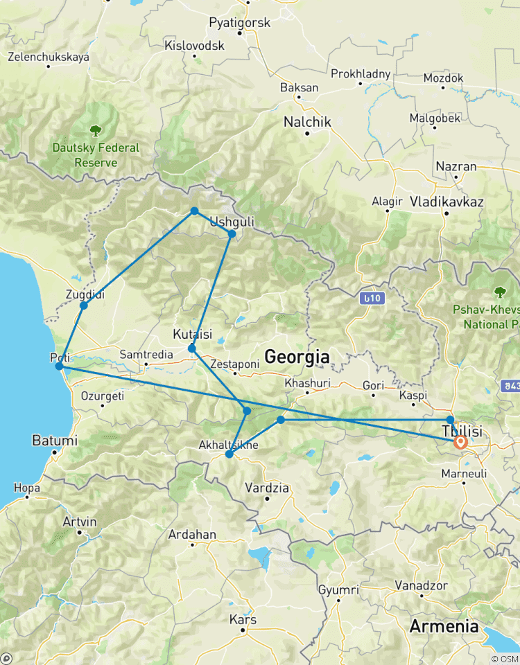 Prive avontuurlijke reis naar Georgië-rondreis