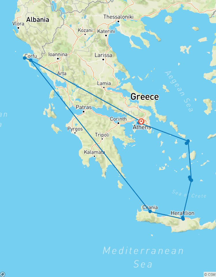 Mykonos, Santorini, Crete & Corfu: 13-Day Island Hopping Tour Tour