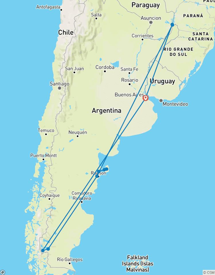 Circuito Circuito de 10 días por Argentina, Iguazú y la Patagonia desde Buenos Aires