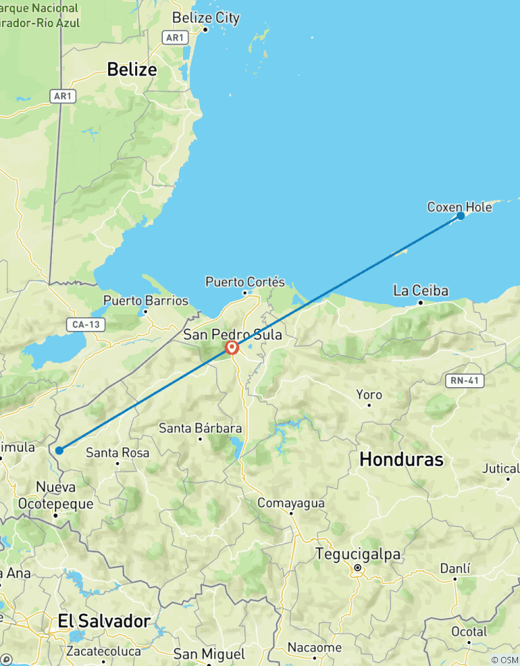 Honduras: San Pedro Sula, Copan Ruinen & Roatan - 5 Tage Rundreise