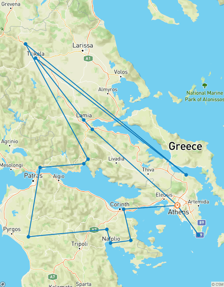 Klassische Rundreise Griechenland Nafplion, Olympia, Delphi, Meteora - Private Tour Rundreise
