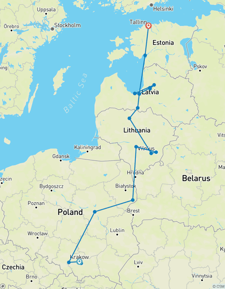 Höhepunkte von Polen und dem Baltikum - 13 Tage Rundreise