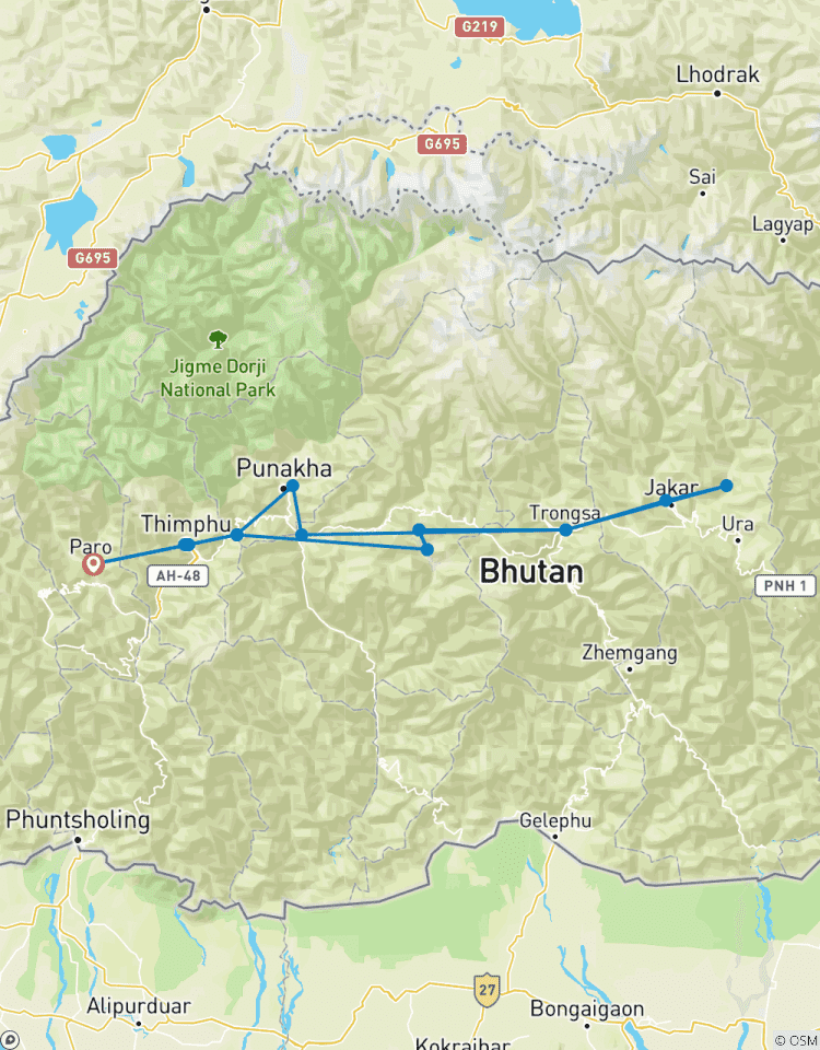 Circuit culturel au Bhoutan avec randonnée de 2 jours dans la vallée de Bumthang circuit