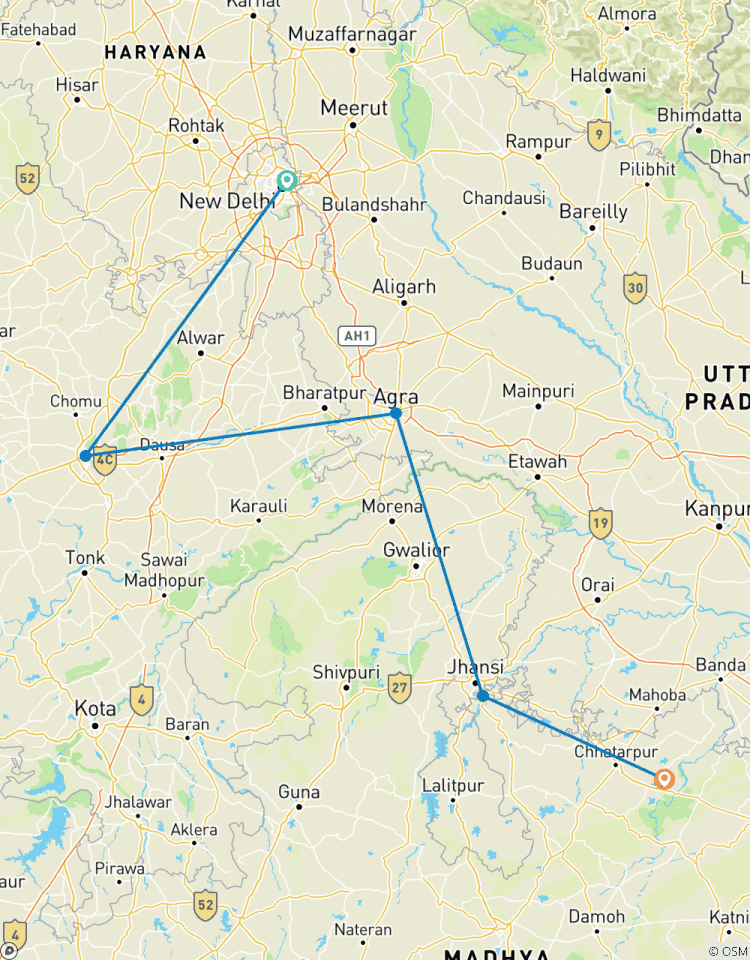 Golden triangle tour with Orchha-Khajuraho. Tour