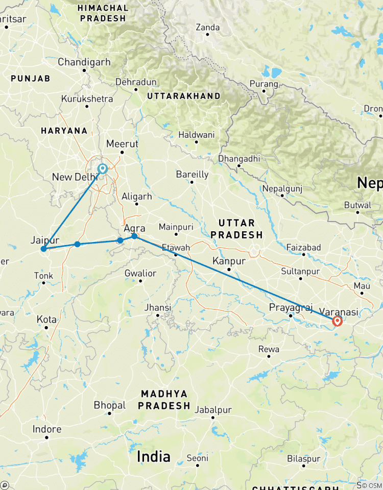 Golden tringle tour with Varanasi the holy city. Tour
