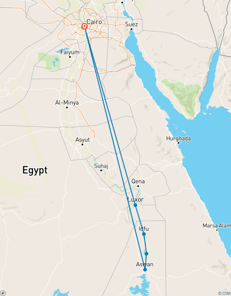 Du Caire avec train couchette Croisière sur le Nil de 4 jours \"Assouan à Louxor\" aller- retour circuit