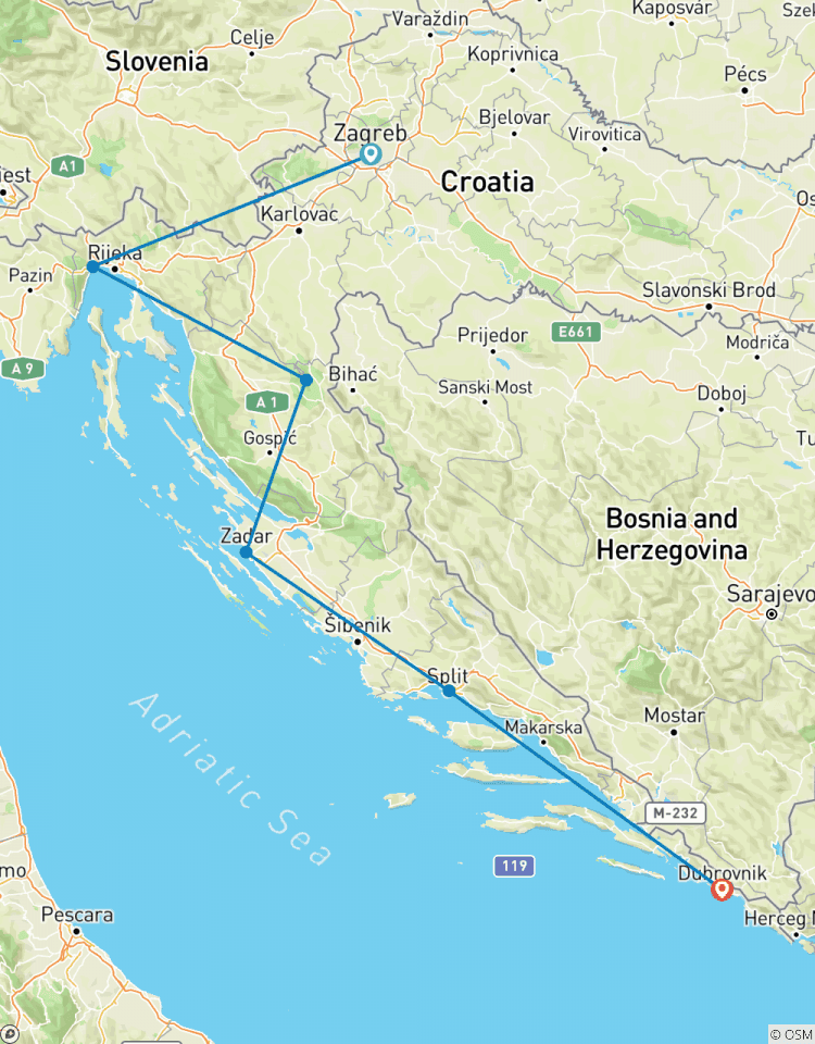 Best of Croatia 11 Days, Self-Drive Tour