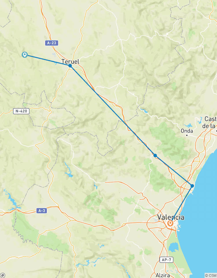 Ojos Negros La plus longue voie verte d\'Espagne en 5 étapes circuit
