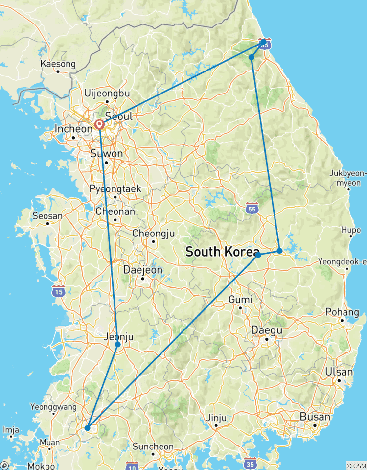 Circuito Explora Corea del sur a pie