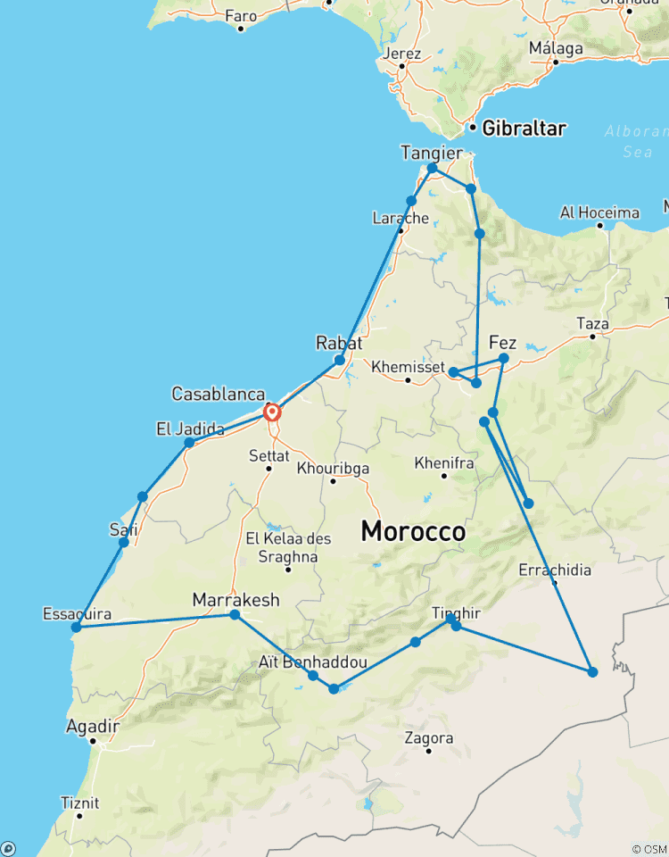 Circuito Viaje cultural a Marruecos desde Casablanca (Privado 16 días)