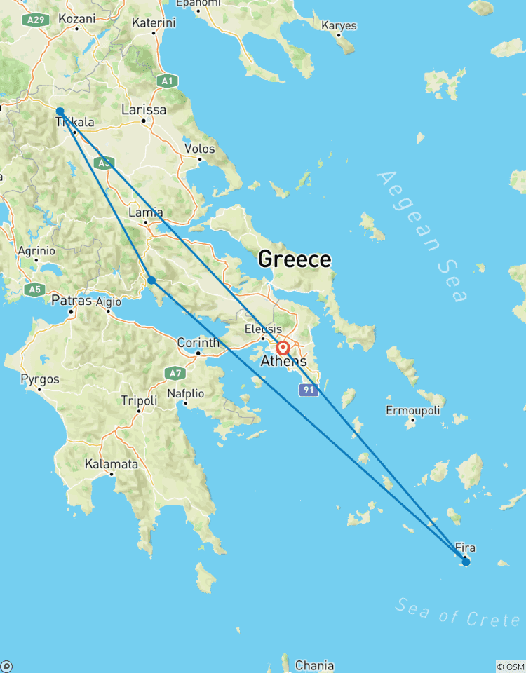 Die griechischen Juwelen: Athen, Delphi, Meteora und Santorin, private Tour Rundreise