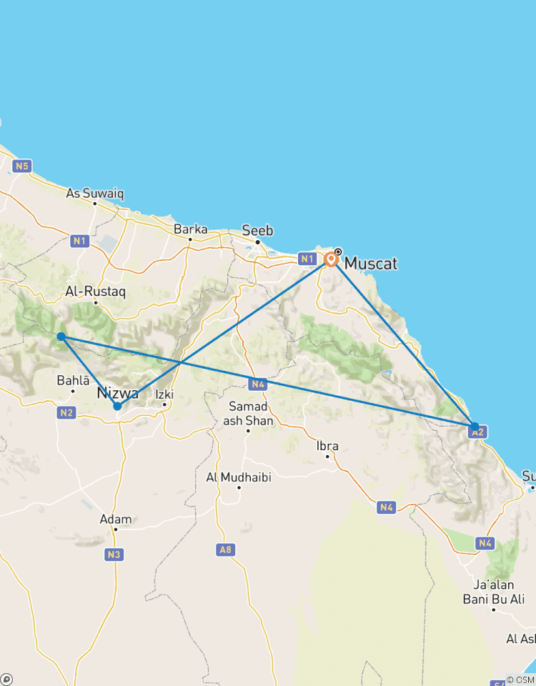 Circuito Recorrido de la Montaña al Desierto de Omán - Recorrido por Mascate, Jebel Shams y Wahiba