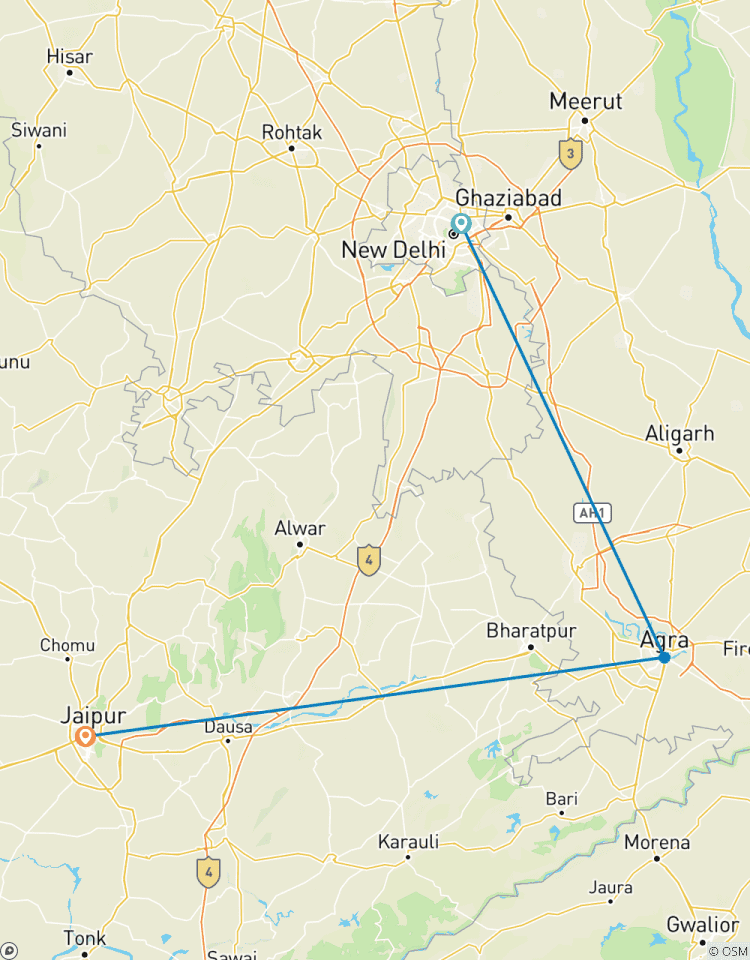 Triangle d\'Or Express : Delhi, Agra et Jaipur en 2 jours circuit