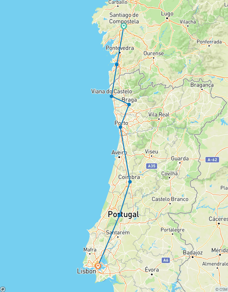 Circuito 8 días de Santiago a Lisboa