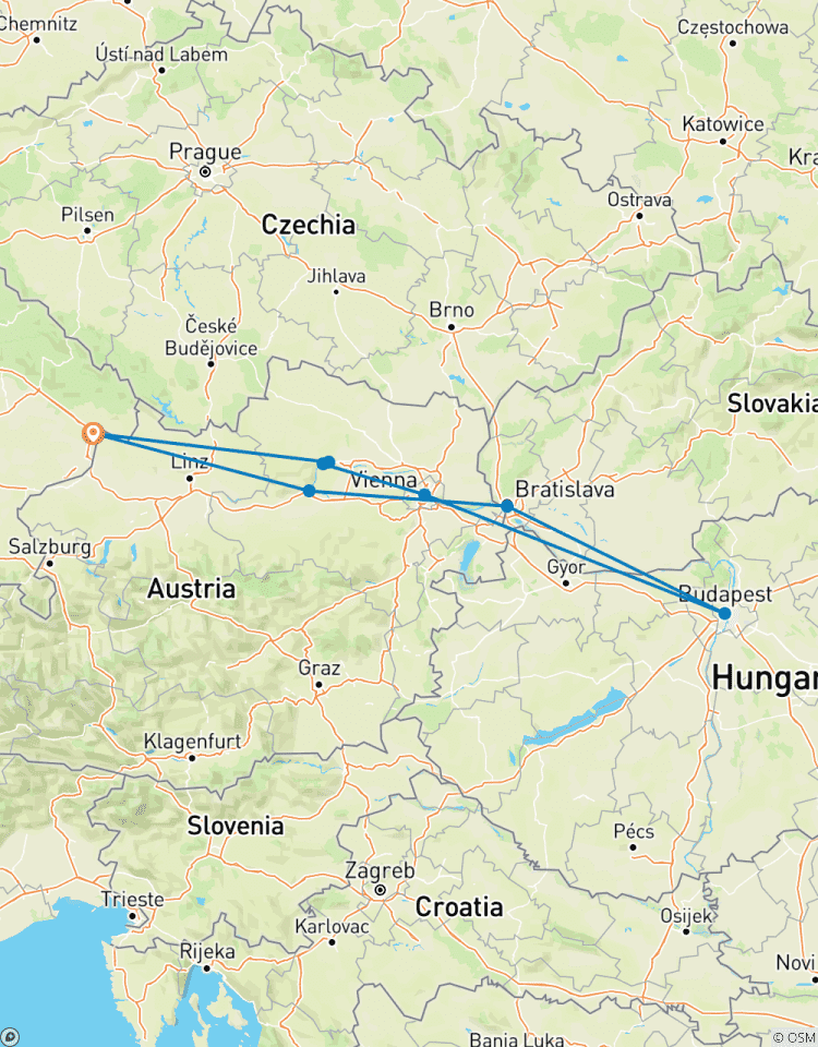 Danube classique (Passau - Budapest - Passau) MS Fidelio circuit