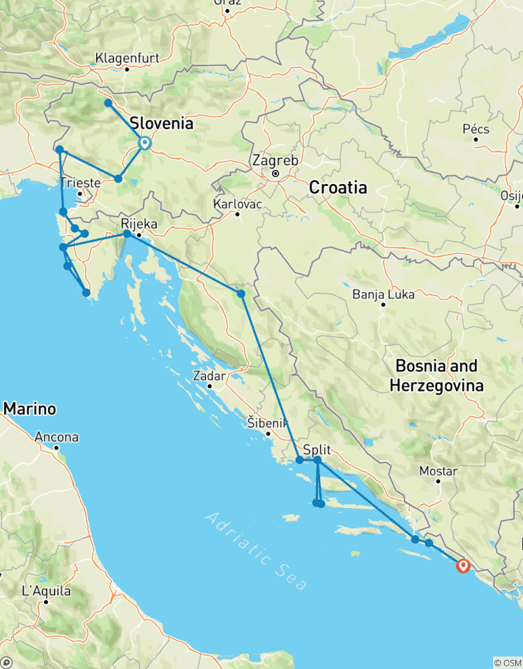 Petit groupe : Balkans étendus - de Ljubljana à Dubrovnik circuit