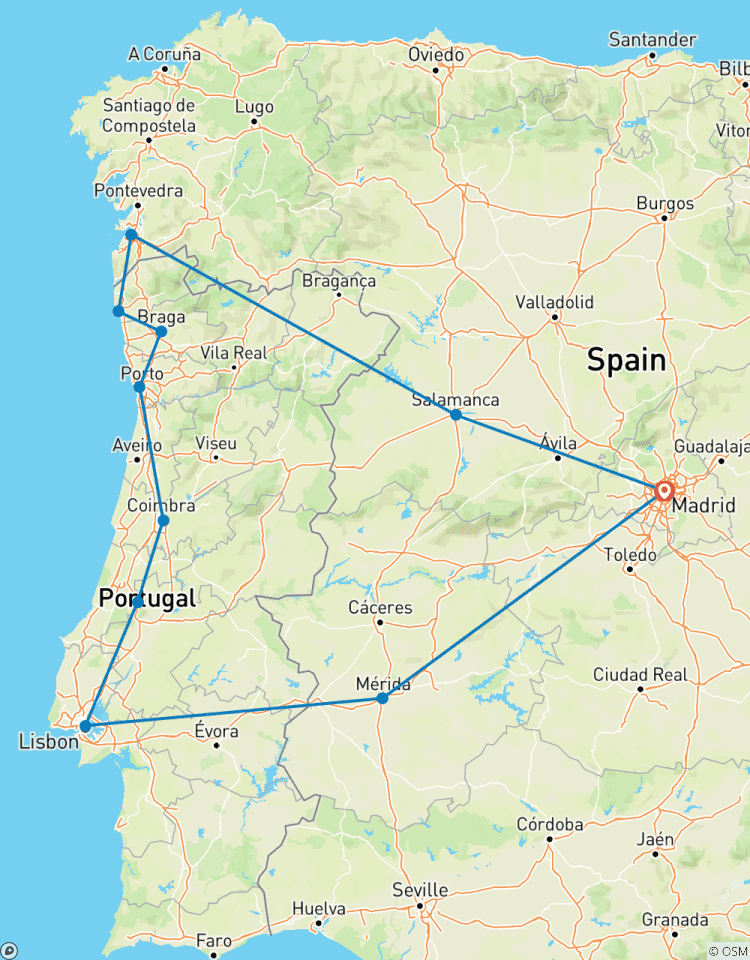 Circuito 7 días Castilla, Galicia y Portugal desde Madrid