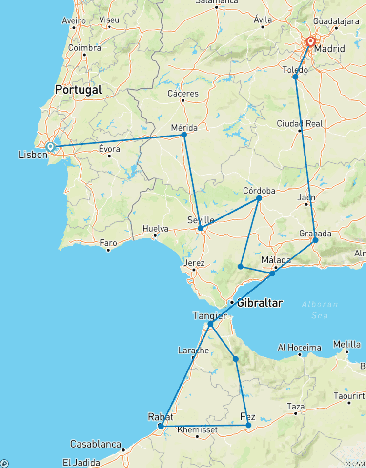 Circuito Desde Lisboa 10 días Andalucía y Marruecos