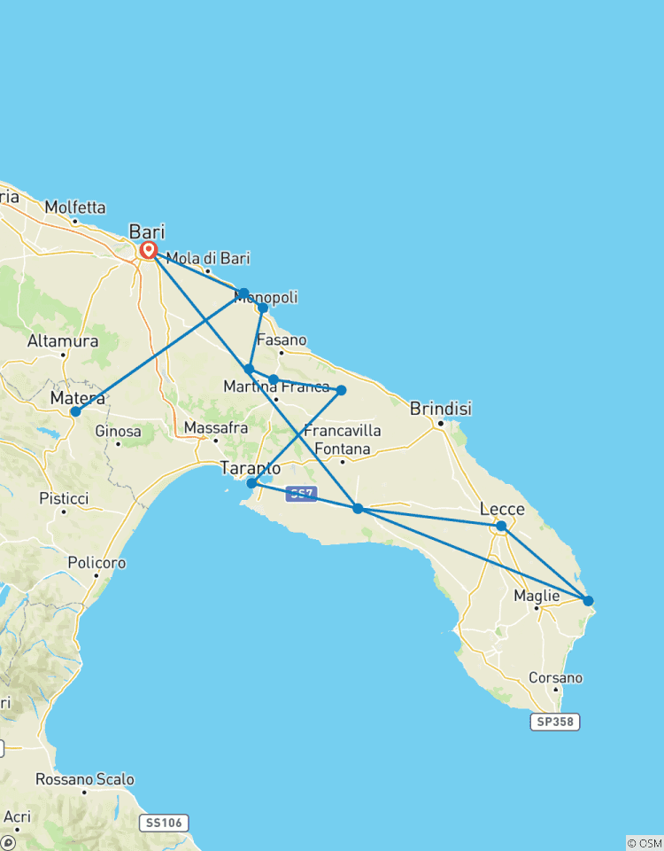 Circuito Apulia y Basilicata: Viaje Privado por la Historia, los Sabores y el Descanso de Apulia.