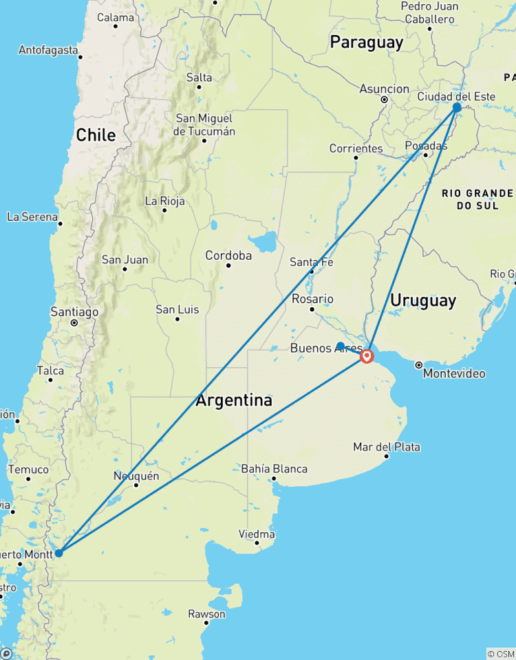Argentina Triangle: Buenos Aires, Iguazú Falls & Bariloche Tour