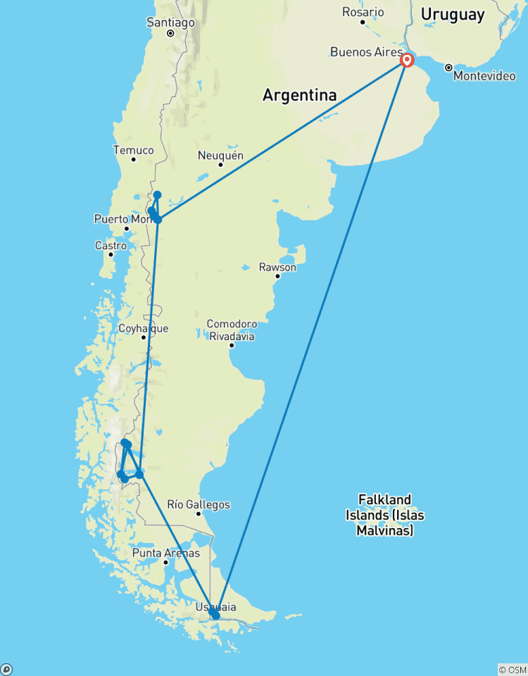 Circuito Gran Viaje a la Patagonia: Bariloche, El Calafate y Ushuaia
