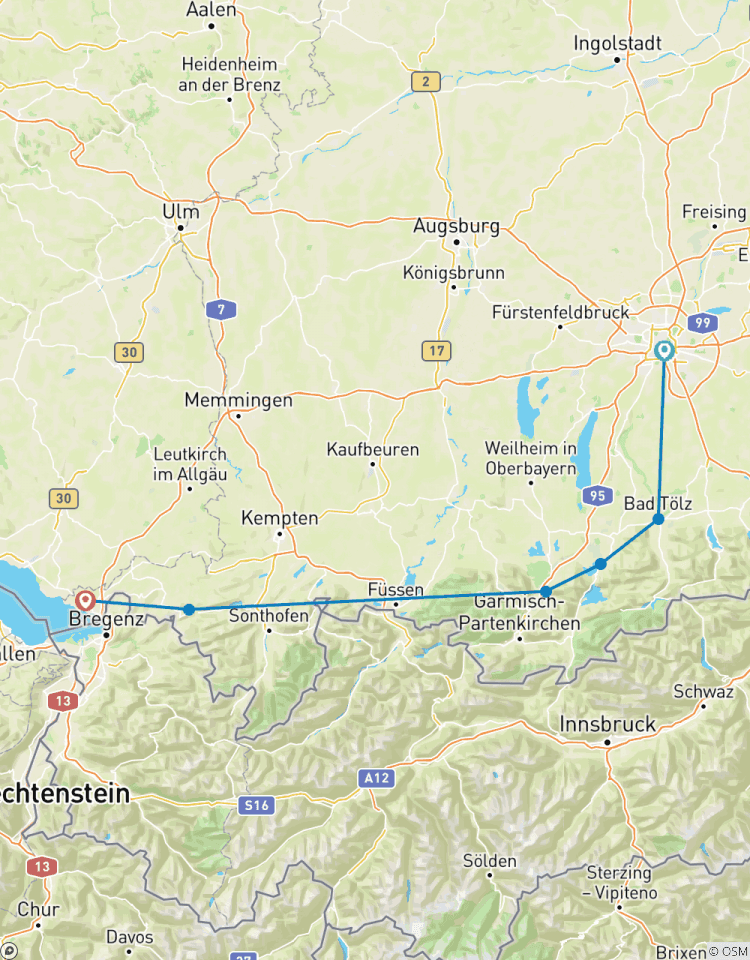 Lake Constance-Königssee Cycle Route: Munich - Lindau with Luggage Transfer Tour