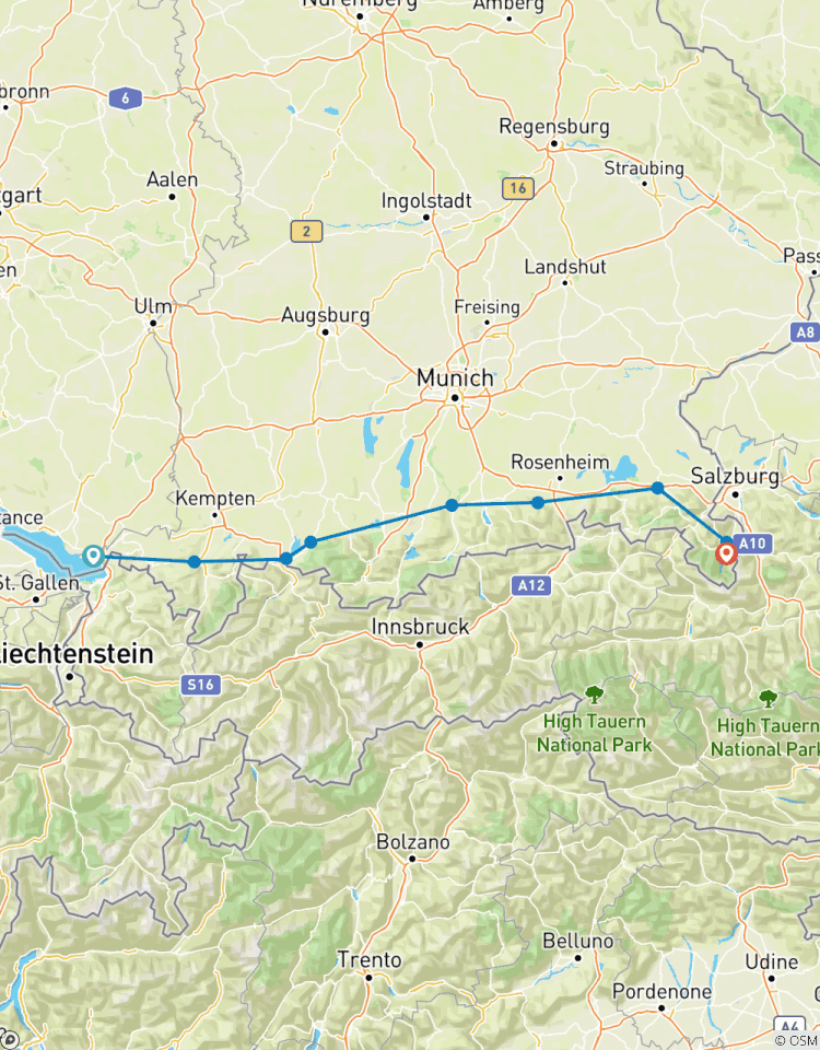 Bodensee-Königssee Radweg : sportif avec transfert de bagages circuit